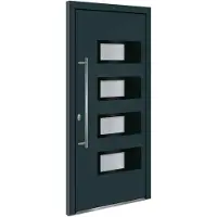 vidaXL Porte d'ingresso antracite 100x210 cm in alluminio e PVC