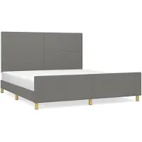 vidaXL Struttura letto senza materasso grigio scuro 180x200 cm tessuto
