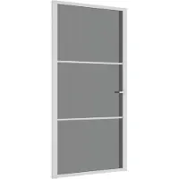 vidaXL Porta interna 102,5x201,5 cm Bianco Vetro ESG e alluminio