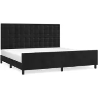 vidaXL Struttura letto senza materasso nero 200x200 cm in velluto