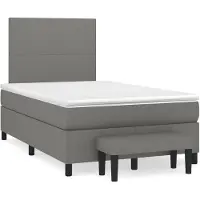 vidaXL Letto a molle con materasso grigio scuro 120x200 cm in tessuto