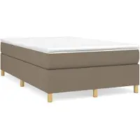 vidaXL Letto a molle con materasso Taupe 120x200 cm in tessuto