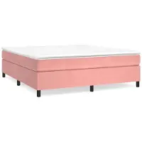 vidaXL Struttura letto a molle rosa 160x200 cm in velluto
