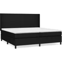 vidaXL Letto a molle con materasso nero 200x200 cm in tessuto