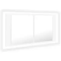 vidaXL Mobile specchio bagno LED bianco 90x12x45 cm acrilico
