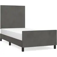 vidaXL Struttura letto senza materasso grigio scuro 100x200 cm velluto