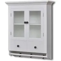 vidaXL Pensile da cucina con anta in vetro legno bianco