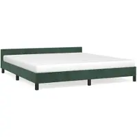 vidaXL Struttura letto senza materasso verde scuro 180x200 cm velluto