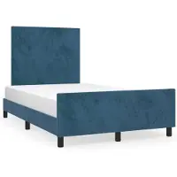 vidaXL Struttura letto senza materasso blu scuro 120x200 cm velluto