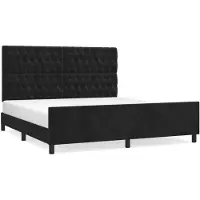 vidaXL Struttura letto con testiera nera 180x200 cm in velluto