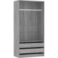 vidaXL Armadio Grigio Sonoma 100x50x200 cm Materiale a base di legno