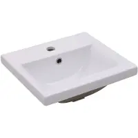 vidaXL Lavabo da incasso 42x39x18 cm in Vetroceramica bianca
