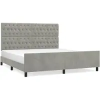 vidaXL Struttura letto con testiera in velluto grigio chiaro 180x200 cm