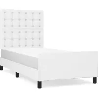 vidaXL Struttura letto con testiera bianca 90x190 cm in Pelle finta