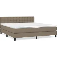 vidaXL Letto a molle con materasso Taupe 160x200 cm in tessuto