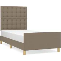 vidaXL Struttura letto con testiera Taupe 80x200 cm Tessuto