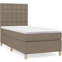 vidaXL Letto a molle con materasso Taupe 80x200 cm in tessuto
