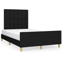 vidaXL Struttura letto senza materasso nero 120x200 cm in tessuto