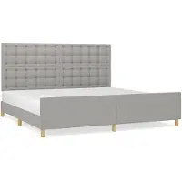 vidaXL Struttura letto senza materasso grigio chiaro 200x200 cm tessuto