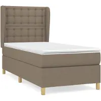 vidaXL Letto a molle con materasso Taupe 100x200 cm in tessuto