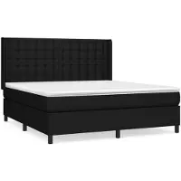 vidaXL Letto a molle con materasso nero 160x200 cm in tessuto