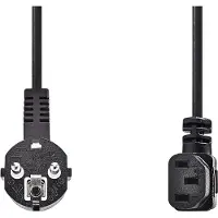 Nedis Cavo Di Alimentazione Cegl10020bk100 Power M-iec-320-c13 Angolare Nichelato 10 M