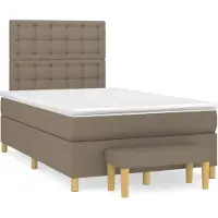 vidaXL Letto a molle con materasso Taupe 120x200 cm in tessuto
