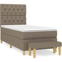 vidaXL Letto a molle con materasso Taupe 80x200 cm in tessuto