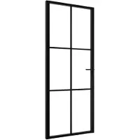 vidaXL Innenür 83x201,5 cm ESG -Glas und Aluminiumschwarz