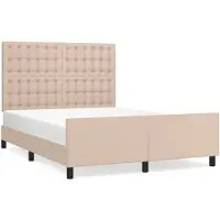 vidaXL Struttura letto con testiera cappuccino-marrone 140x190 cm in Pelle finta