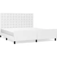 vidaXL Struttura letto con testiera bianca 160x200 cm in Pelle finta