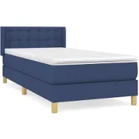 vidaXL Letto a molle con materasso blu 80x200 cm in tessuto