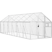 vidaXL Voliera argento 1,79 x 6 x 1,85 m in alluminio