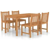 vidaXL Set da pranzo da giardino in teak massiccio da 5 pezzi