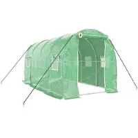 vidaXL Serra con struttura in acciaio verde 8 m² 4x2x2 m