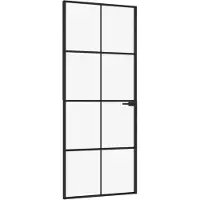 Super Merchant Porta interna nera 83x201,5 cm vetro temperato e alluminio slim