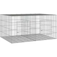 vidaXL Gabbia per conigli 2 pannelli 110x79x54 cm Ferro zincato