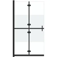 vidaXL Schermo doccia walk-in pieghevole Vetro semi-opaco ESG 100x190 cm