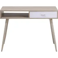 Beliani Scrivania da ufficio marrone chiaro 100 x 48 cm con cassetto e ripiano. Design moderno