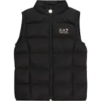 EA7 per ragazza. 8NFQ08_FNF8Z Gilet nero lucido (10Años= 142cm), Casual, Poliestere, moda per bambini