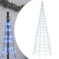 vidaXL Albero di Natale a LED per pennone 550 LED blu 300 cm