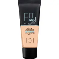 Maybelline Fit Me! Fondotinta Matte + Poreless 101 True Ivory 30 ml — Fondotinta