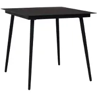 vidaXL Garten-Esstisch Schwarz 80x80x74 cm Stahl e Glas