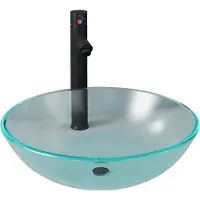 vidaXL Set di rubinetto e scarico per lavabo da bagno in vetro satinato