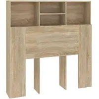vidaXL Testiera per letto con ripiani in rovere Sonoma 100x19x103,5 cm