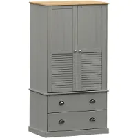vidaXL Armadio VIGO Grigio 90x55x170 cm in legno di pino massiccio