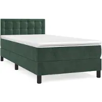 vidaXL Letto a molle con materasso verde scuro 90x200 cm in velluto