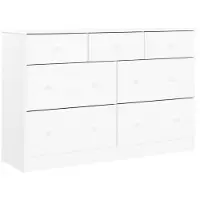 vidaXL Cassettiera ALTA White 112x35x73 cm in legno di pino massiccio