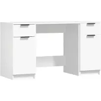 vidaXL Scrivania con mobile laterale in legno bianco