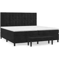 vidaXL Letto a molle con materasso nero 200x200 cm in velluto